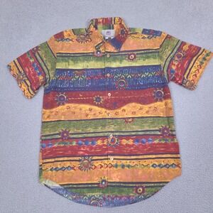 The Territory Ahead Shirt Mens Large‎ Colorful Abstract Aztec Button Up